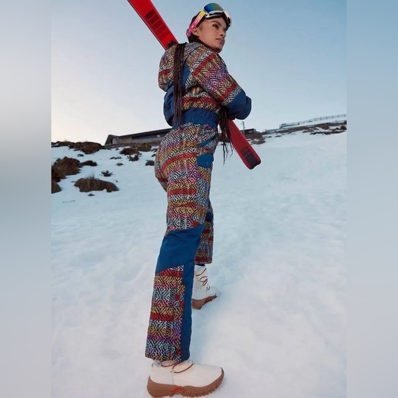 Free People Pants - Free People Movement NWT All Prepped Jacquard Ski Suit Snowsuit Womens Sz L $600
